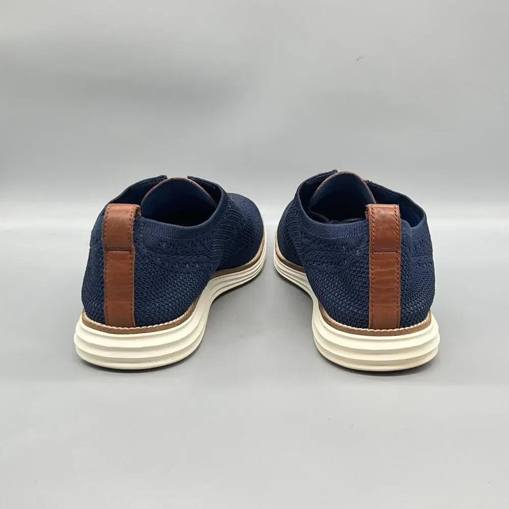 Cole Haan Shoes Men 13 Blue Knit Grand OS Wingtip Oxford Sneakers Comfort Casual